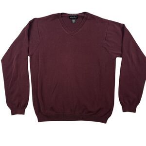 Eddie Bauer Sweater Mens XL Tall Supima Cotton Knit Pullover‎ Burgundy Classic